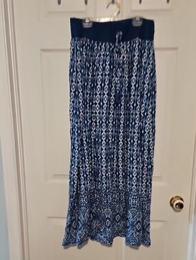 George Navy and White Printed Maxi Skirt